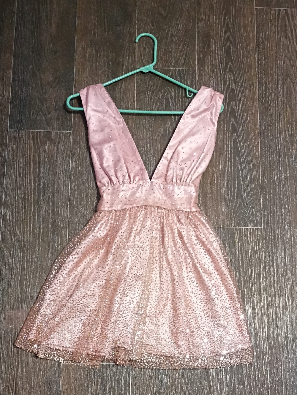 Sugar Thrillz Pink Sequin Tulle Asymmetrical Dress